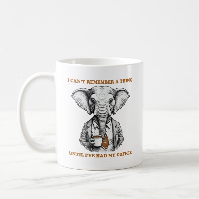 Elephant with coffee coffee mug (Left)