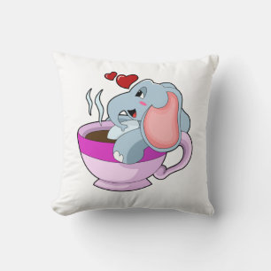 Elephant with Coffee Cup Cushion