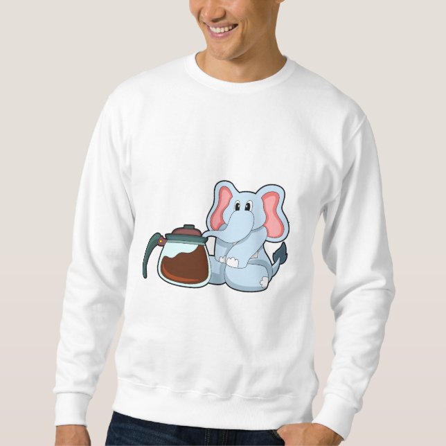 Elephant with Coffee pot Sweatshirt (Front)