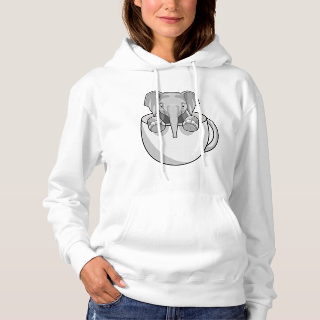 Elephant with Cup Hoodie (Front)