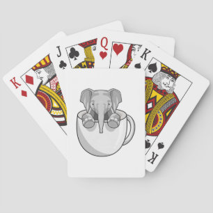 Elephant with Cup Playing Cards