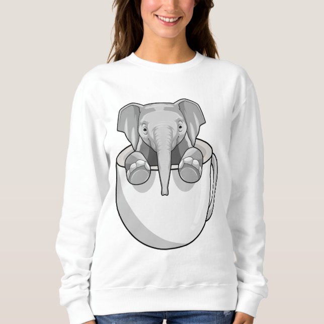 Elephant with Cup Sweatshirt (Front)