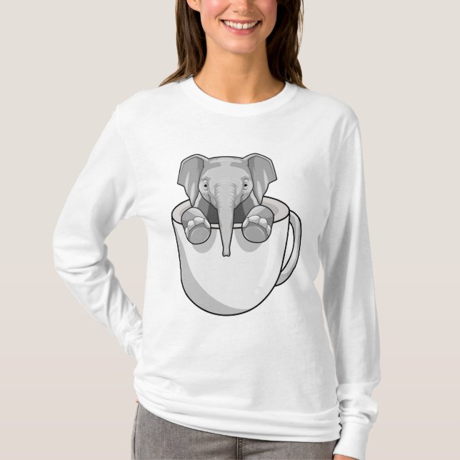 Elephant with Cup T-Shirt (Front)