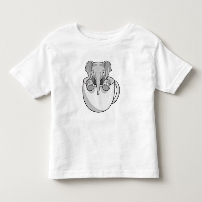Elephant with Cup Toddler T-Shirt (Front)