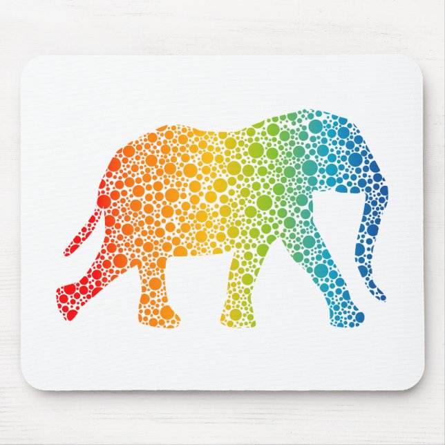 Elephant with Dots Mouse Pad (Front)