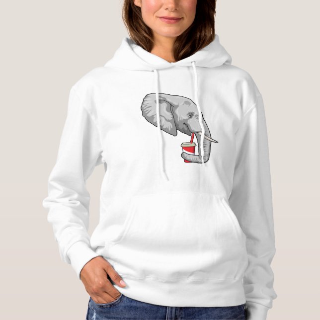 Elephant with Drink Hoodie (Front)