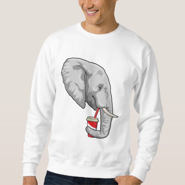 Elephant with Drink Sweatshirt (Front)