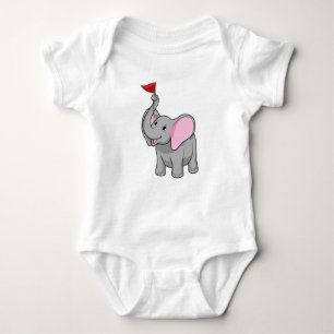 Elephant with Flag Baby Bodysuit