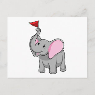 Elephant with Flag Postcard