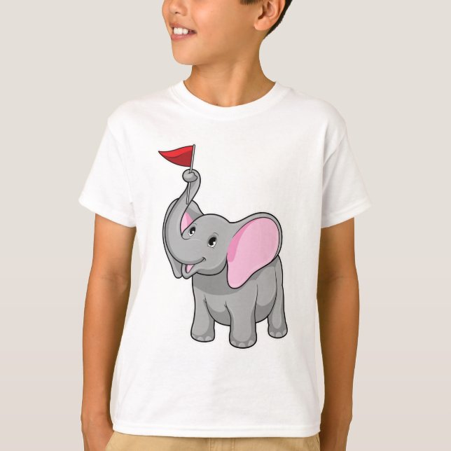Elephant with Flag T-Shirt (Front)