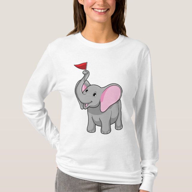 Elephant with Flag T-Shirt (Front)