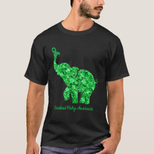 Elephant With Flower Cerebral Palsy Awareness Ribb T-Shirt