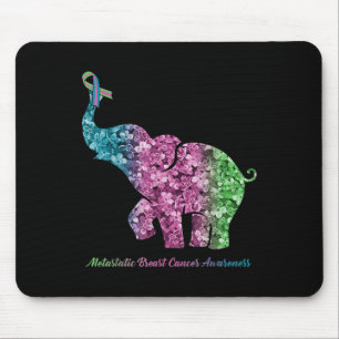 Elephant With Flower Metastatic Breast Cancer Awar Mouse Pad