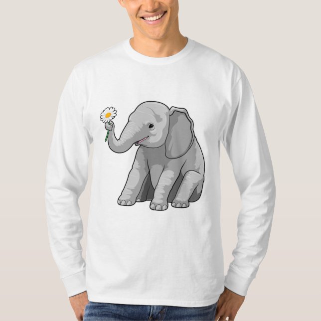 Elephant with Flower T-Shirt (Front)