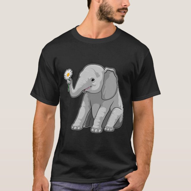 Elephant with Flower T-Shirt (Front)