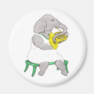 Elephant with French Horn Magnet