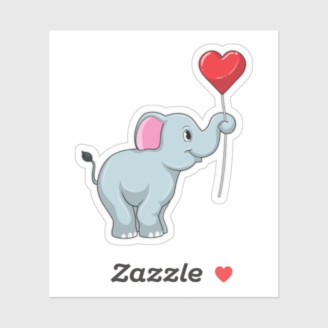 Elephant with Heart Balloon (Sheet)