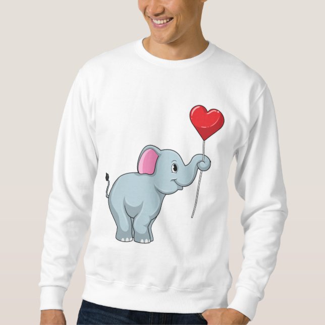 Elephant with Heart Balloon Sweatshirt (Front)
