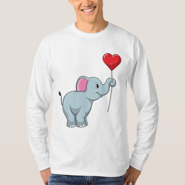 Elephant with Heart Balloon T-Shirt (Front)