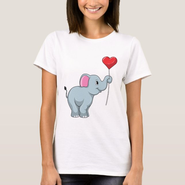 Elephant with Heart Balloon T-Shirt (Front)