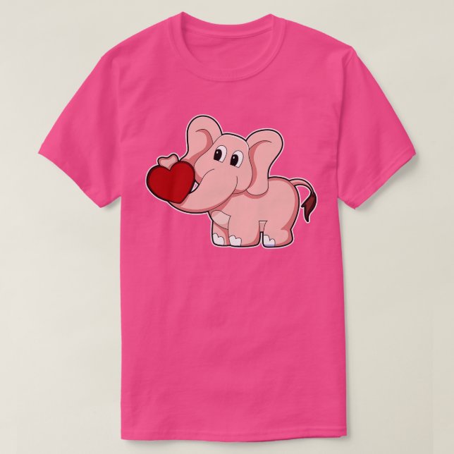Elephant with Heart T-Shirt (Design Front)