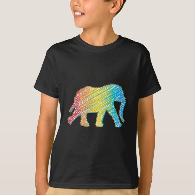 Elephant with Lines T-Shirt (Front)