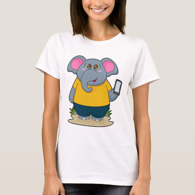 Elephant with Mobile T-Shirt (Front)