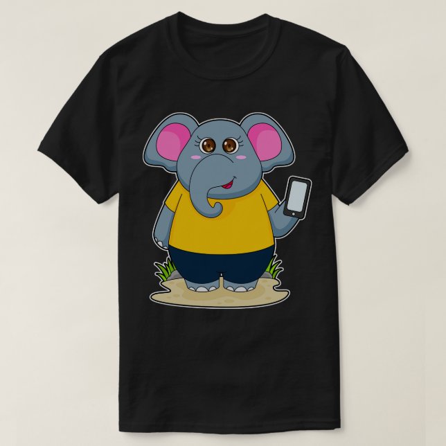 Elephant with Mobile T-Shirt (Design Front)