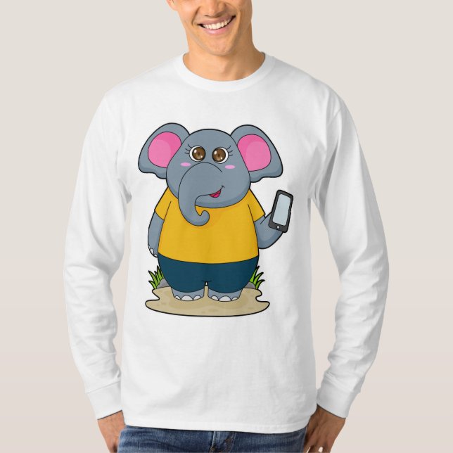 Elephant with Mobile T-Shirt (Front)
