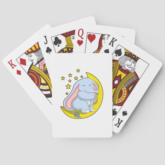 Elephant with Moon and Stars Playing Cards (Back)