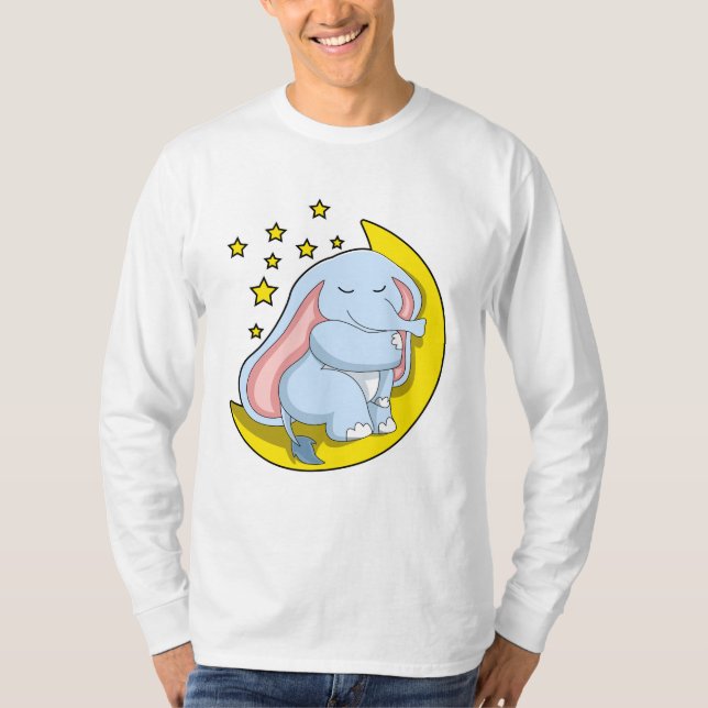 Elephant with Moon and Stars T-Shirt (Front)