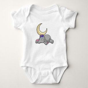 Elephant with Moon Baby Bodysuit
