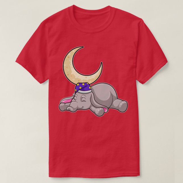 Elephant with Moon T-Shirt (Design Front)