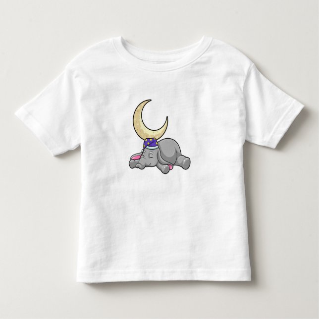 Elephant with Moon Toddler T-Shirt (Front)
