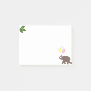 Elephant with Party Balloons & Laurel Leaves Post-it Notes