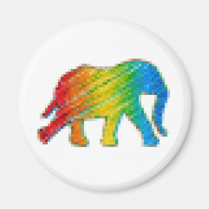 Elephant with Pixels Magnet