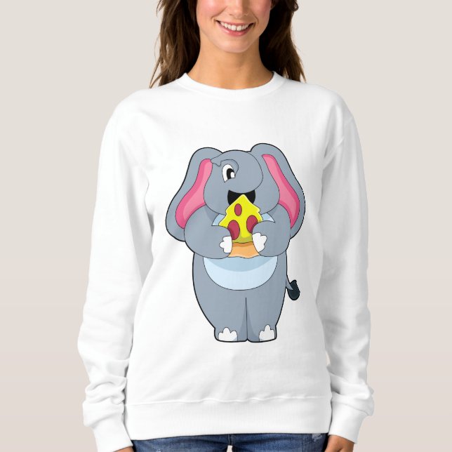Elephant with Pizza Sweatshirt (Front)