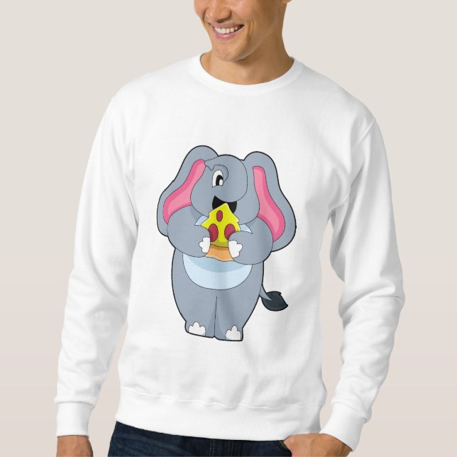 Elephant with Pizza Sweatshirt (Front)