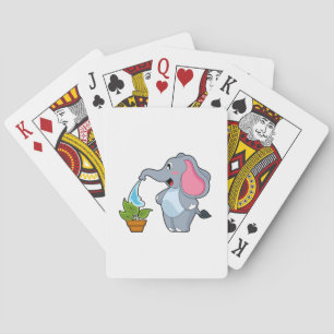 Elephant with Plant Playing Cards