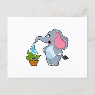 Elephant with Plant Postcard