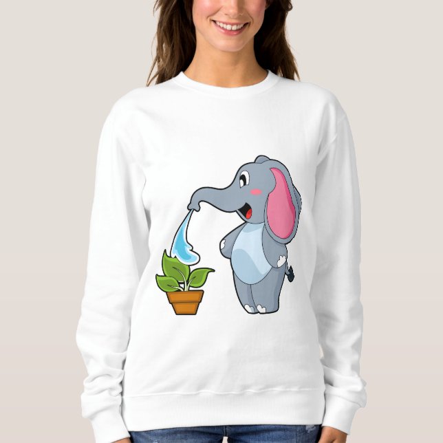 Elephant with Plant Sweatshirt (Front)