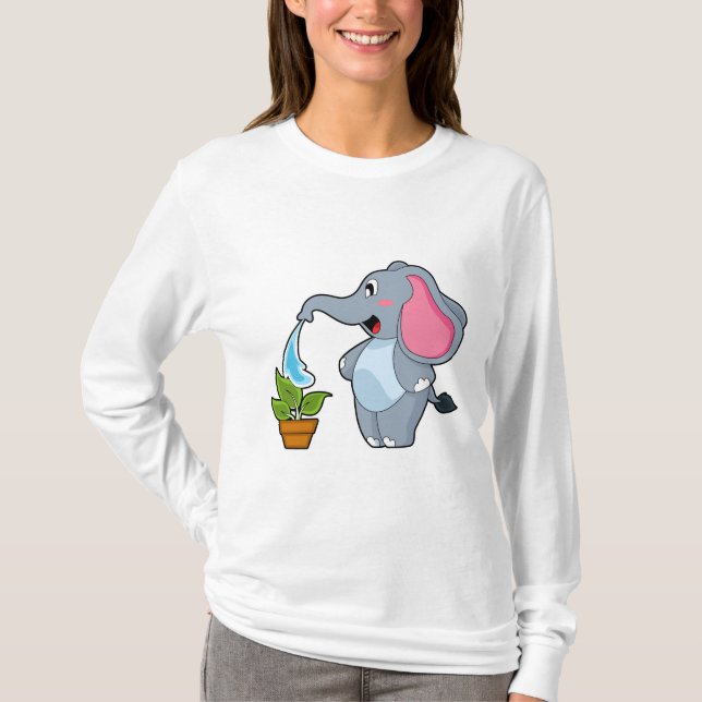 Elephant with Plant T-Shirt (Front)