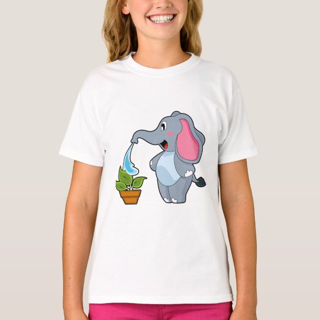 Elephant with Plant T-Shirt (Front)