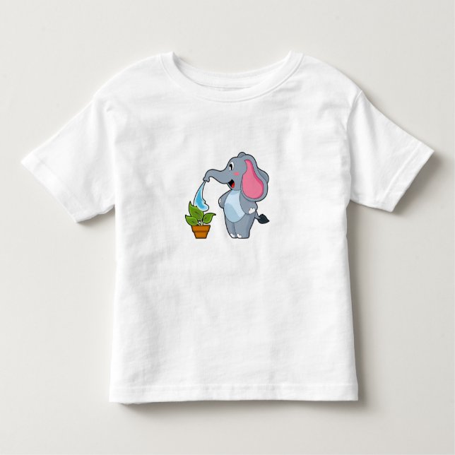 Elephant with Plant Toddler T-Shirt (Front)