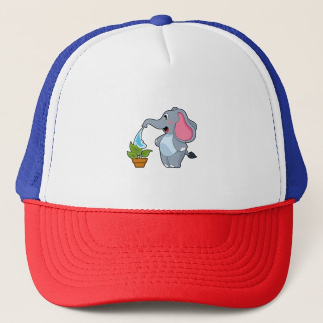Elephant with Plant Trucker Hat (Front)