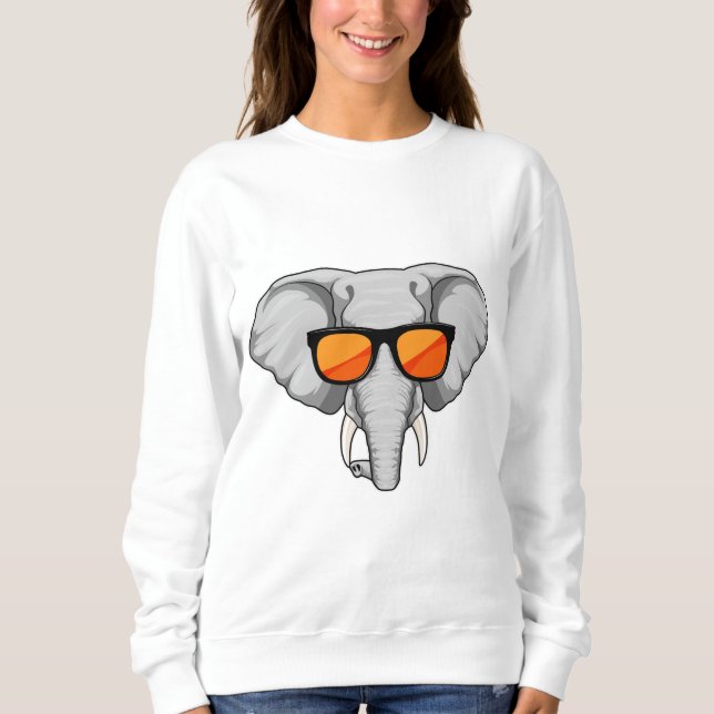 Elephant with Sunglasses Sweatshirt (Front)
