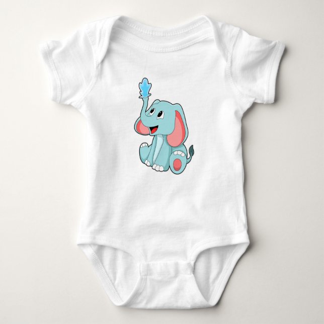 Elephant with Water Baby Bodysuit (Front)