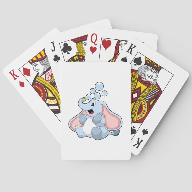 Elephant with Water bubbles Playing Cards (Back)