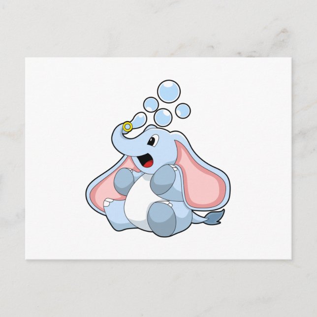 Elephant with Water bubbles Postcard (Front)