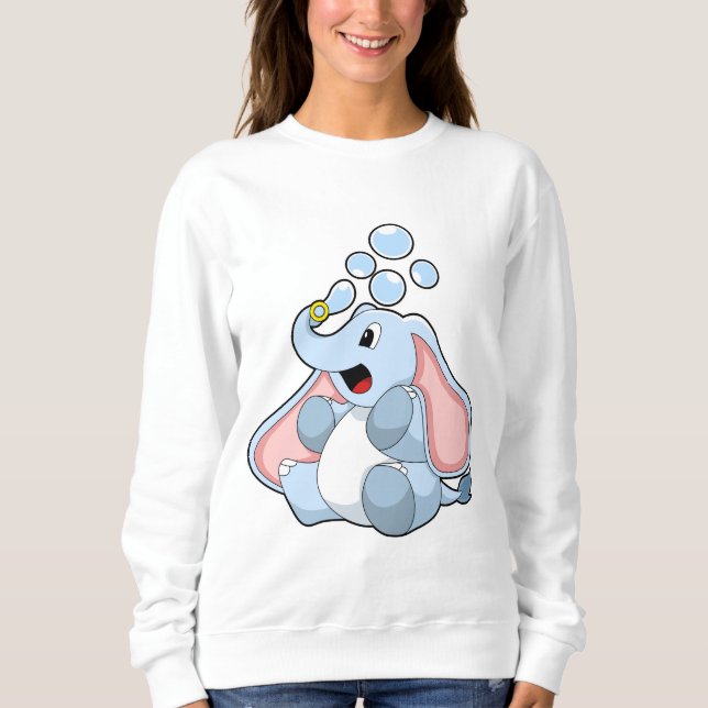 Elephant with Water bubbles Sweatshirt (Front)
